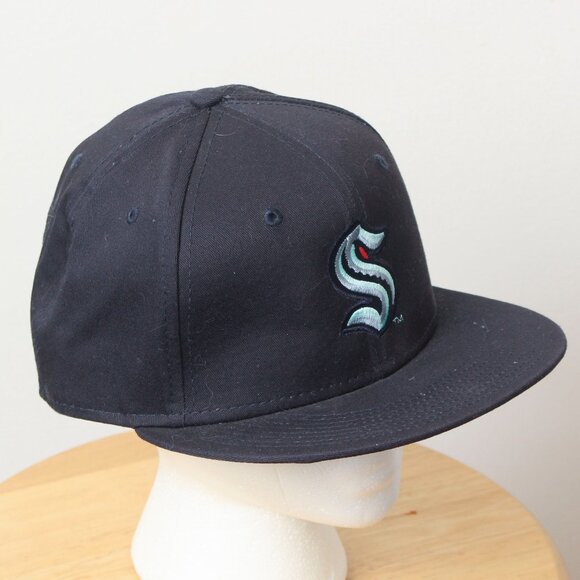 Seattle Kraken Hat Mens OSFM Blue 9Fifty Hockey Snapback - Picture 2 of 7
